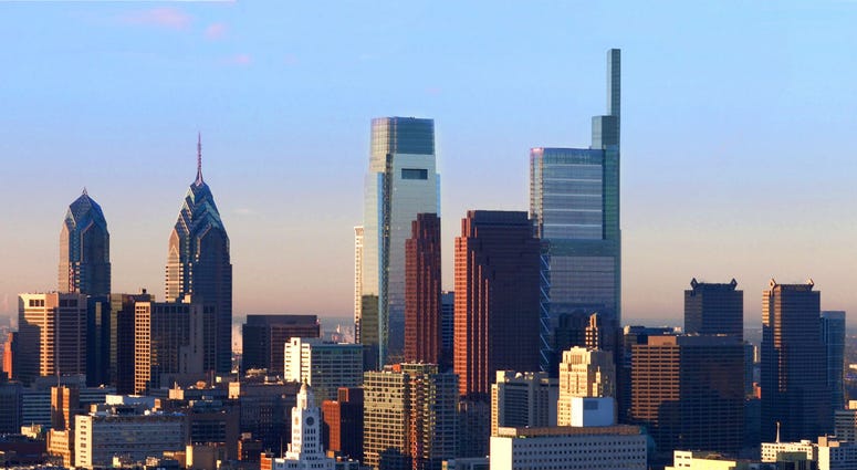 The Comcast Technology Center is the tallest building in the Philadelphia skyline. The Comcast Technology Center is the tallest building in the Philadelphia skyline.