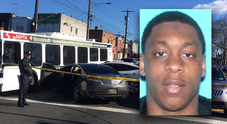 Dejuan Robinson abandoned his vehicle near the intersection of Broad Street and Oregon Avenue in South Philadelphia after a chase by Wilmington police. Dejuan Robinson abandoned his vehicle near the intersection of Broad Street and Oregon Avenue in South Philadelphia after a chase by Wilmington police.