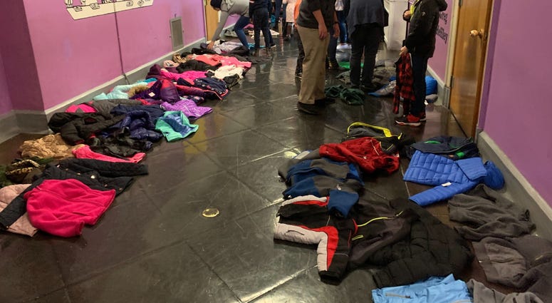 Coat drive at McClure Elementary School. Coat drive at McClure Elementary School.