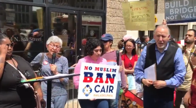Protestors at ICE headquarters in Philly. About 200 people protested Monday outside of the Philadelphia ICE office on North Eighth Street. The rally was against what immigrant rights advocates see as an attempt to use the threat of raids as leverage to push lawmakers to pass reforms.