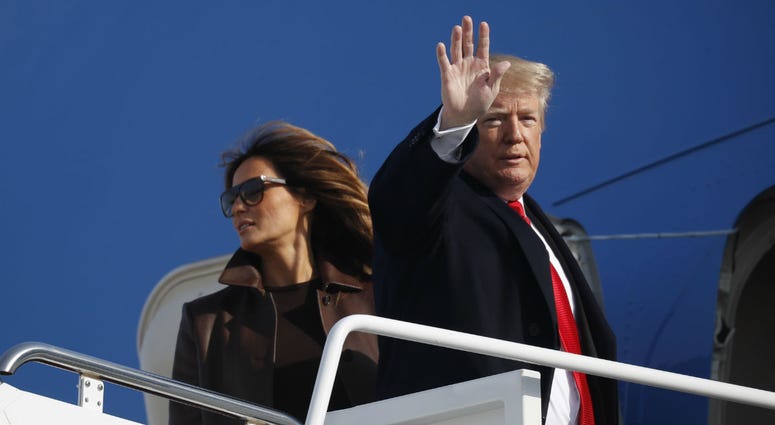 President Donald Trump and first lady Melania Trump board Air Force One, Thursday, Nov. 29, 2018 at Andrews Air Force Base, Md. Trump is traveling to Argentina to attend the G20 summit. President Donald Trump and first lady Melania Trump board Air Force One, Thursday, Nov. 29, 2018 at Andrews Air Force Base, Md. Trump is traveling to Argentina to attend the G20 summit.