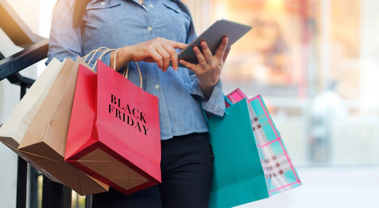 Woman shops on Black Friday Black Friday Shopping