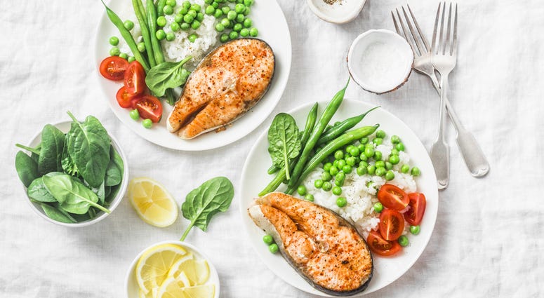 The Mediterranean diet encourages people to eat less meat and dairy. The Mediterranean diet encourages people to eat less meat and dairy.