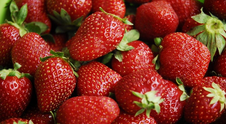 Close up delicious red strawberries Strawberries
