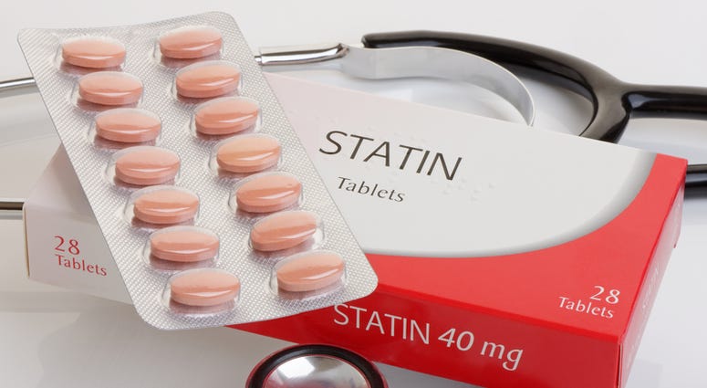 A generic pack of statins with a stethoscope. A controversial anti cholesterol medication. Statins