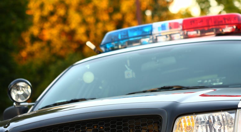Front view of police car with siren and windshield Police Light Generic