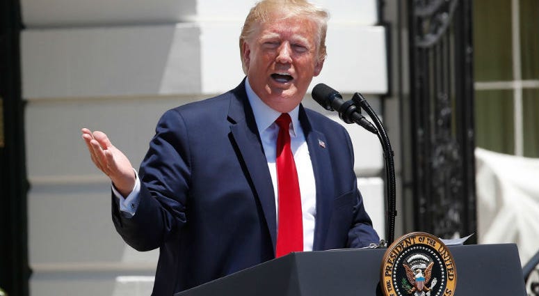 President Donald Trump says a US ship "destroyed" an Iranian drone on Thursday. President Donald Trump says a US ship "destroyed" an Iranian drone on Thursday.