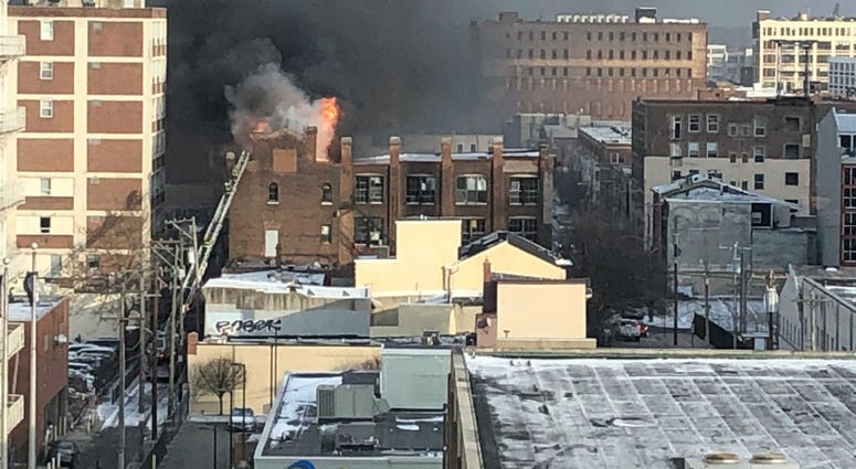 Fire at 13th and Hamilton streets in Philadelphia. Fire at 13th and Hamilton streets in Philadelphia.