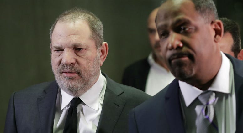 Harvey Weinstein, left, leaves court with attorney Ron Sullivan, Friday, Jan. 25, 2019, in New York. Harvey Weinstein, left, leaves court with attorney Ron Sullivan, Friday, Jan. 25, 2019, in New York.
