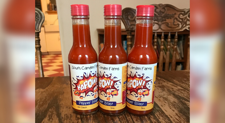 The Center for Environmental Transformation, a nonprofit in Waterfront South, uses gardening to teach young people how to protect the environment and also how to create a business through its production of Kapow! hot sauce. Kapow! hot sauce