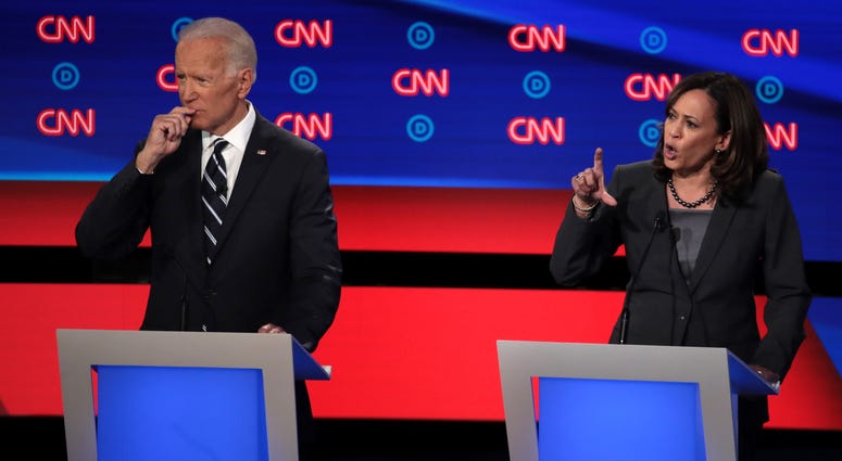 Former Vice President Joe Biden said Wednesday he would consider Sen. Kamala Harris as a potential running mate, a day after she dropped out of the presidential race. Joe Biden and Kamala Harris