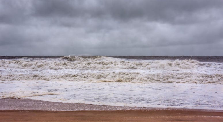 Hurricane Sandy approaches the New Jersey shore. Jersey shore