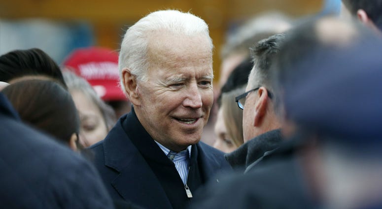 Former vice president Joe Biden talks with officials after speaking at a rally in support of striking Stop & Shop workers in Boston, Thursday, April 18, 2019. Former vice president Joe Biden talks with officials after speaking at a rally in support of striking Stop & Shop workers in Boston, Thursday, April 18, 2019.