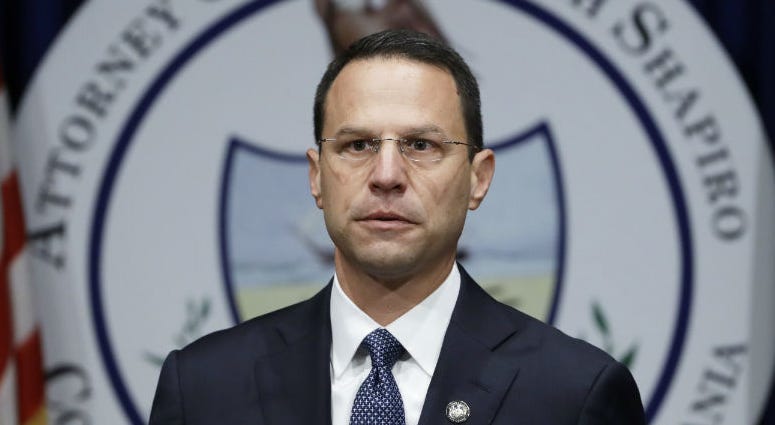 this Aug. 14, 2018 file photo, Pennsylvania Attorney General Josh Shapiro speaks during a news conference at the Capitol in Harrisburg, Pa. this Aug. 14, 2018 file photo, Pennsylvania Attorney General Josh Shapiro speaks during a news conference at the Capitol in Harrisburg, Pa.