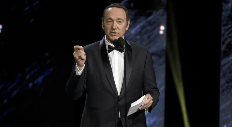 In this Oct. 27, 2017, file photo, Kevin Spacey presents an award in Beverly Hills, Calif. In this Oct. 27, 2017, file photo, Kevin Spacey presents an award in Beverly Hills, Calif.