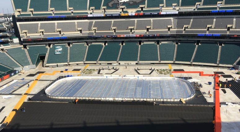 The ice rink at Lincoln Financial Field The ice rink at Lincoln Financial Field