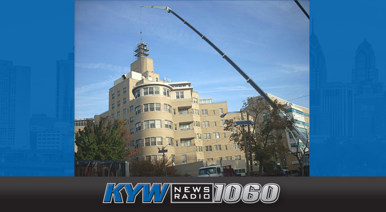 Lourdes Hospital in Camden is shown in 2011, when the Virgin Mary statue on top of the building was under repair. Lourdes Hospital in Camden