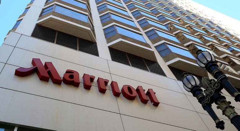 A sign is posted in front of a Marriott hotel on November 16, 2015 in San Francisco, California. A sign is posted in front of a Marriott hotel on November 16, 2015 in San Francisco, California.