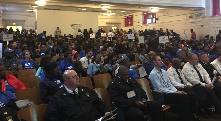 Philadelphia police officers are front and center at this Mastery Parent and School Action Assembly Philadelphia police officers are front and center at this Mastery Parent and School Action Assembly