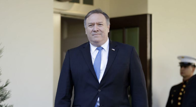 Secretary of State Mike Pompeo arrives to speak with reporters about the murder of journalist Jamal Khashoggi, after meeting with President Donald Trump in the Oval Office of the White House, Thursday, Oct. 18, 2018, in Washington. Secretary of State Mike Pompeo arrives to speak with reporters about the murder of journalist Jamal Khashoggi, after meeting with President Donald Trump in the Oval Office of the White House, Thursday, Oct. 18, 2018, in Washington.