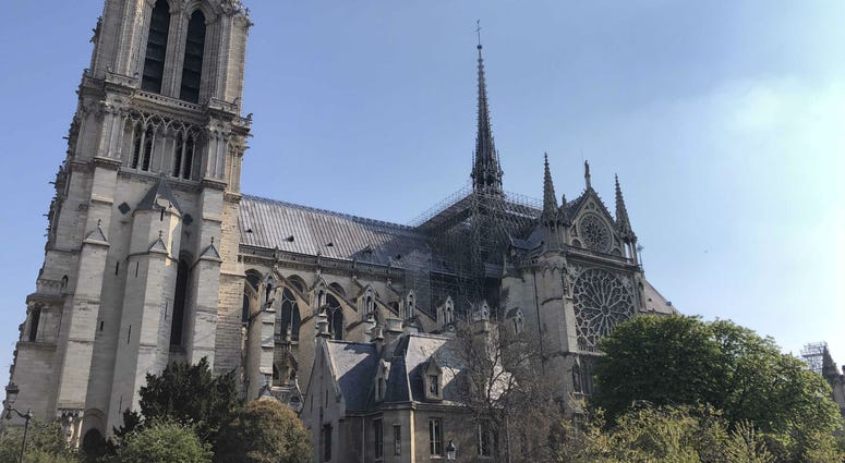 Notre Dame cathedral is shown on Sunday, April 14, a day before it burned. Notre Dame cathedral is shown on Sunday, April 14, a day before it burned.