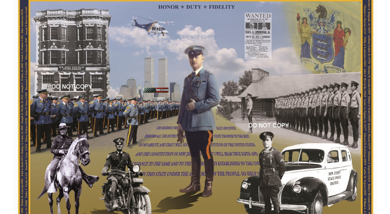Joe Getsinger has created several prints for the New Jersey State Police over the years, but arguably the most signficant one is the current project he’s working on to honor the department’s 100th anniversary next year. Joe Getsinger's artwork
