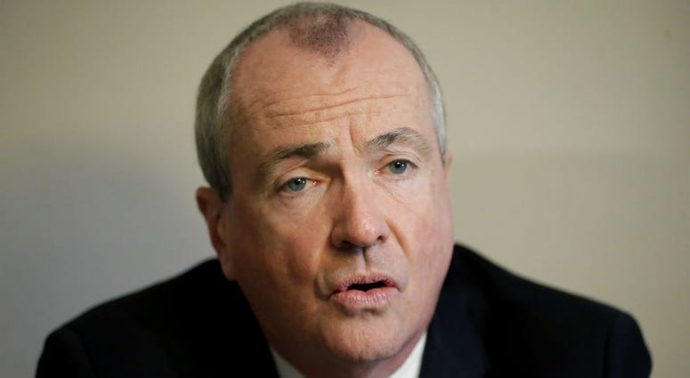 In this Jan. 29, 2019 file photo, New Jersey Gov. Phil Murphy speaks during a news conference with Senate President Stephen Sweeney and Assembly Speaker Craig Coughlin in South Amboy. In this Jan. 29, 2019 file photo, New Jersey Gov. Phil Murphy speaks during a news conference with Senate President Stephen Sweeney and Assembly Speaker Craig Coughlin in South Amboy.