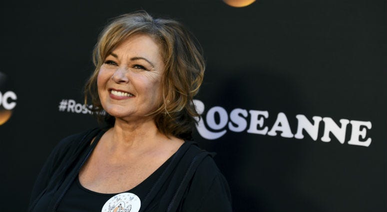 In this March 23, 2018, file photo, Roseanne Barr arrives at the Los Angeles premiere of "Roseanne." Roseanne Barr
