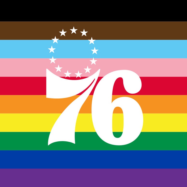 2020 Philadelphia 76ers Pride-themed logo 2020 Philadelphia 76ers Pride-themed logo