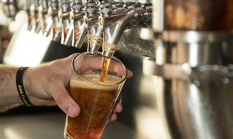 Beer on tap at Tradesman's Beer