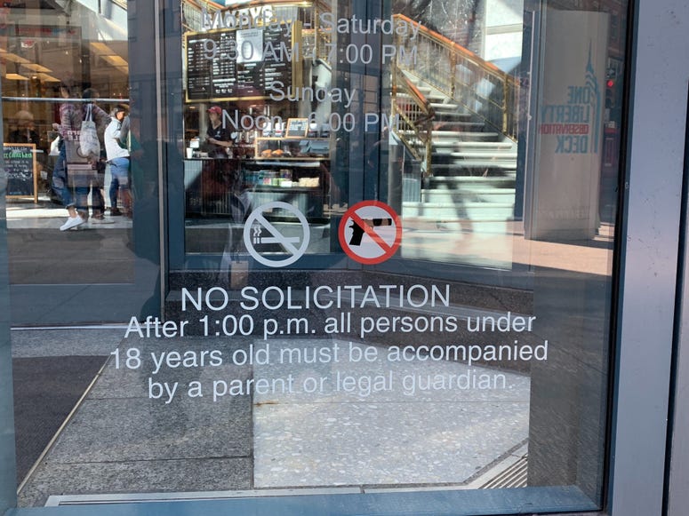 Liberty Place and some fast-food restaurants have also put entrance restrictions in place. Liberty Place and some fast-food restaurants have also put entrance restrictions in place.