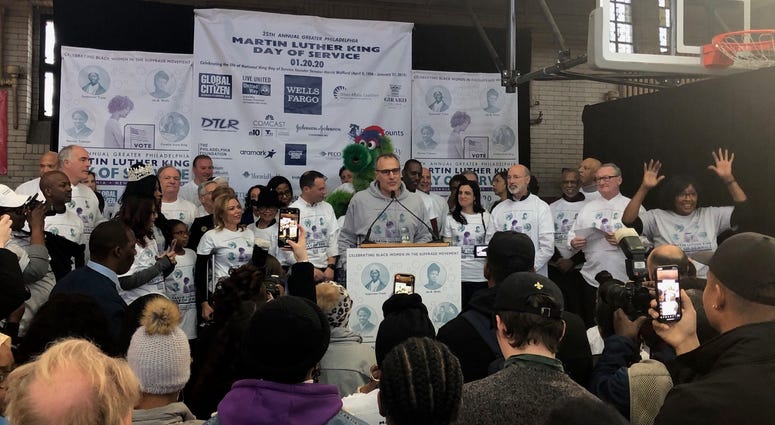 Volunteers kick off the 2020 MLK Day of Service at Girard College. MLK Day of Service at Girard College