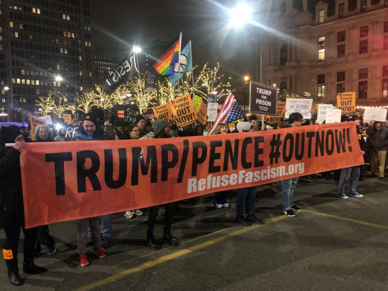 Right after President Donald Trump was acquitted, protestors started gathering outside City Hall, shutting down the streets ,while chanting and holding signs up high. Right after President Donald Trump was acquitted, protestors started gathering outside City Hall, shutting down the streets ,while chanting and holding signs up high.