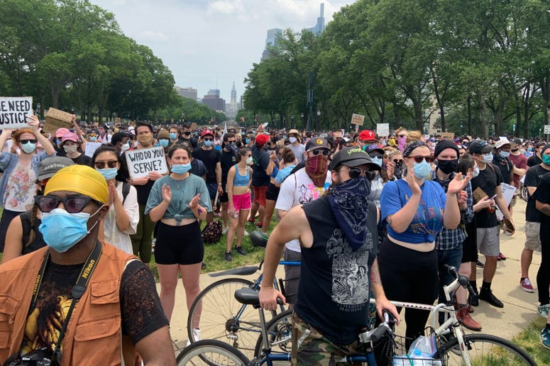 Protesters made their voices heard outside the Philadelphia Museum of Art. Protesters made their voices heard outside the Philadelphia Museum of Art.