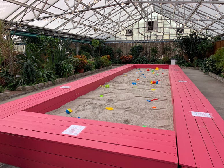 The Fairmount Park Horticultural Center is offering a free reprieve from winter during a February pop-up event called Getaway at the Greenhouse. Installation at the Fairmount Park Horticultural Center.