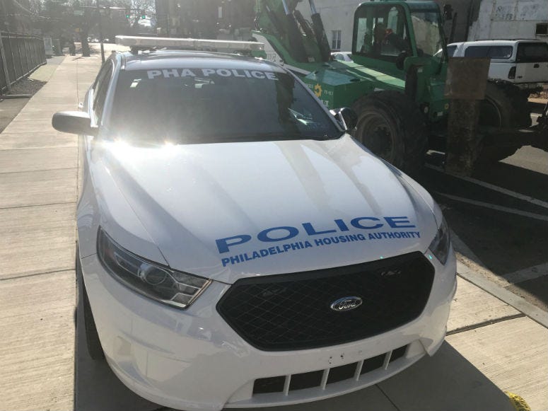 A Philadelphia Housing Authority police vehicle. A Philadelphia Housing Authority police vehicle.