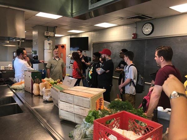 Students learn about the Great Philly Cook Off during a pre-competition instructional session. Great Philly Cook Off