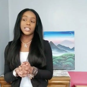 Melissa Leslie, an adoptee from the 'Adopt A High School Senior' Facebook group, says thank you in a video. Melissa Leslie, an adoptee from the 'Adopt A High School Senior' Facebook group, says thank you in a video.