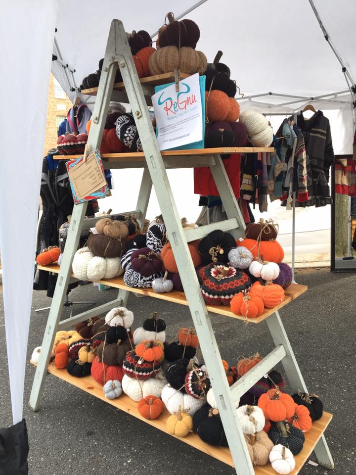 Toms River artisan Shannon Charlton of ReGnu creates cute pumpkins out of old sweaters. Pumpkin crafts