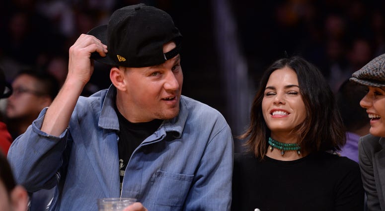Film actor Channing Tatum court side during the fourth quarter of the Los Angeles Lakers game Channing Tatum / Jenna Dewan Tatum
