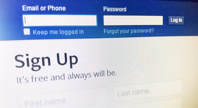 Facebook home login page on computer screen. Facebook home login page on computer screen.