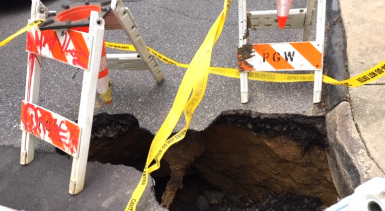 A sinkhole near Seventh Street and Passyunk Avenue is worrying pedestrians and cyclists. South Philly sinkhole
