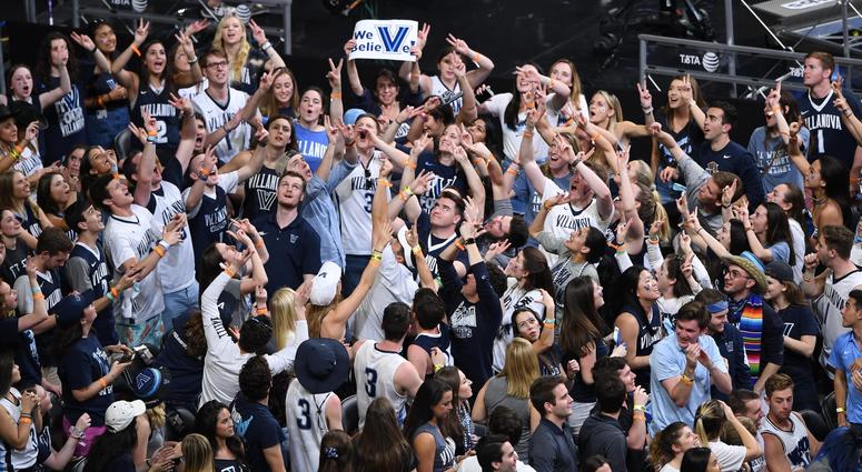 Villanova Wildcats fans cheer after Wildcats win in NCAA Tournament Villanova Fans