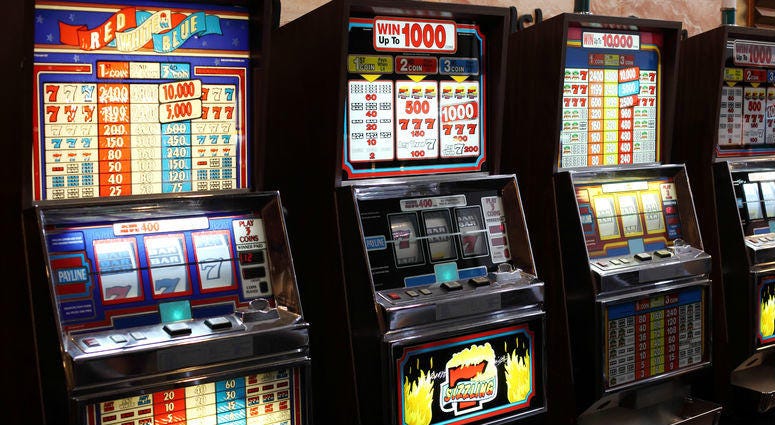 Slot machines in the casino.