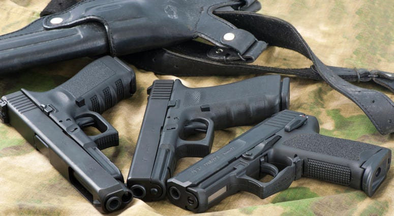 Set of different guns Set of different guns