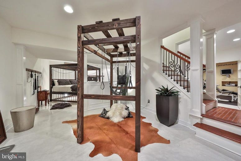 Priced at $750,000, this private, quiet Maple Glen home includes a fully furnished sex dungeon. Priced at $750,000, this private, quiet Maple Glen home includes a fully furnished sex dungeon.