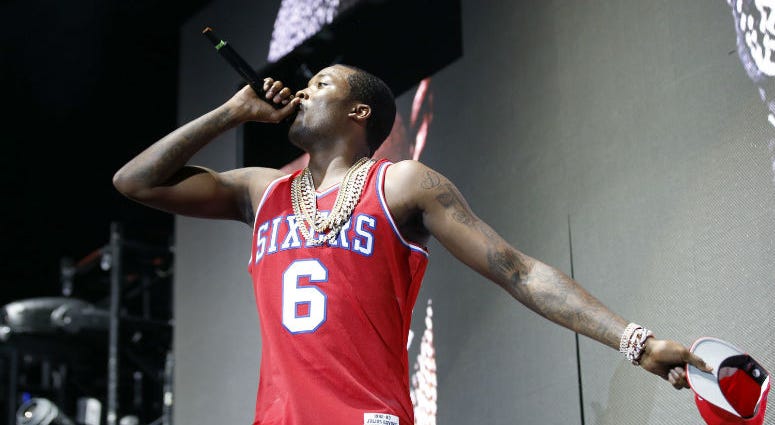 Hip hop recording artist Meek Mill performs at the Susquehanna Bank Center in Camden, N.J., on Thursday, Aug. 6, 2015. Hip hop recording artist Meek Mill performs at the Susquehanna Bank Center in Camden, N.J., on Thursday, Aug. 6, 2015.