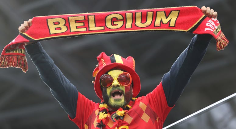 A fan of Belgium cheers prior to the 2018 FIFA World Cup semi-final match between France and Belgium in Saint Petersburg, Russia, July 10, 2018. A fan of Belgium cheers prior to the 2018 FIFA World Cup semi-final match between France and Belgium in Saint Petersburg, Russia, July 10, 2018.