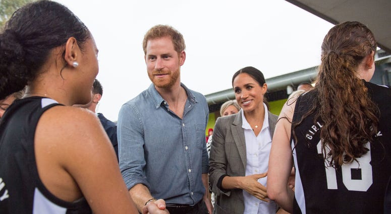 10/18/2018 - The Duke and Duchess of Sussex meet netball players during a visit to Clontarf Foundation and Girls Academy in Dubbo, New South Wales, on the second day of the royal couple's visit to Australia. 10/18/2018 - The Duke and Duchess of Sussex meet netball players during a visit to Clontarf Foundation and Girls Academy in Dubbo, New South Wales, on the second day of the royal couple's visit to Australia.