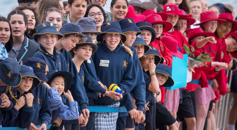 10/19/2018 - Crowds wait to see the Duke and Duchess of Sussex on South Melbourne Beach during their visit to Melbourne, on the third day of the royal couple's visit to Australia. 10/19/2018 - Crowds wait to see the Duke and Duchess of Sussex on South Melbourne Beach during their visit to Melbourne, on the third day of the royal couple's visit to Australia.